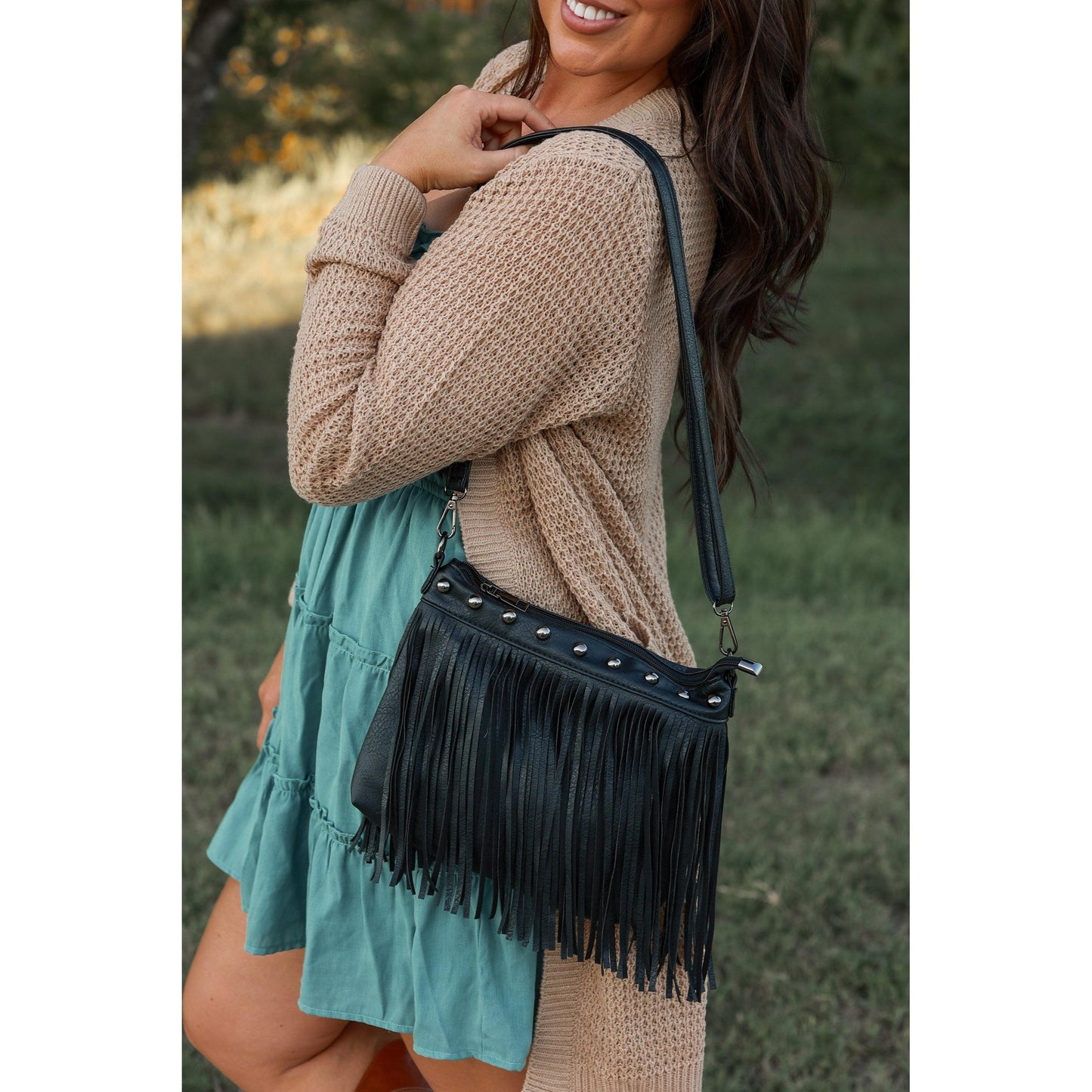 Nora - Black Fringe Bags