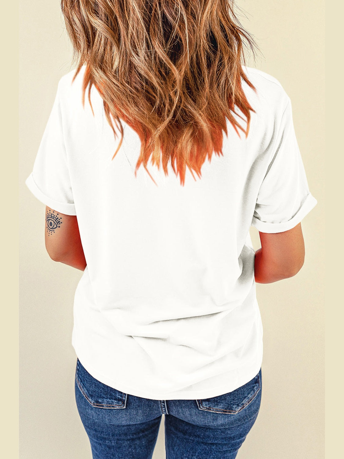 Women Letter Graphic Round Neck Short Sleeve T-Shirt