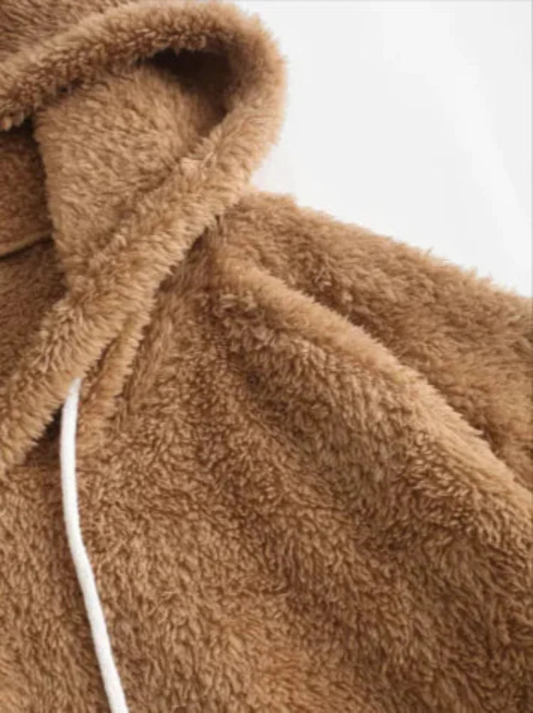 Cozy Ear-Hooded Fleece Sweatshirt Ultra-Warm Winter Wear