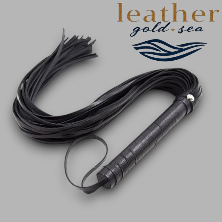 Black Leather Flogger – Handmade, Durable & Made in USA
