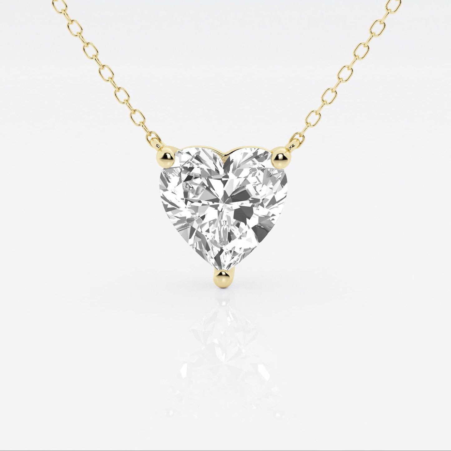 3.00 CTW Floating Heart Shape Lab Grown Diamond Solitaire Pendant Necklace F/G VS1 AGI Certified in 14K White or Yellow Gold