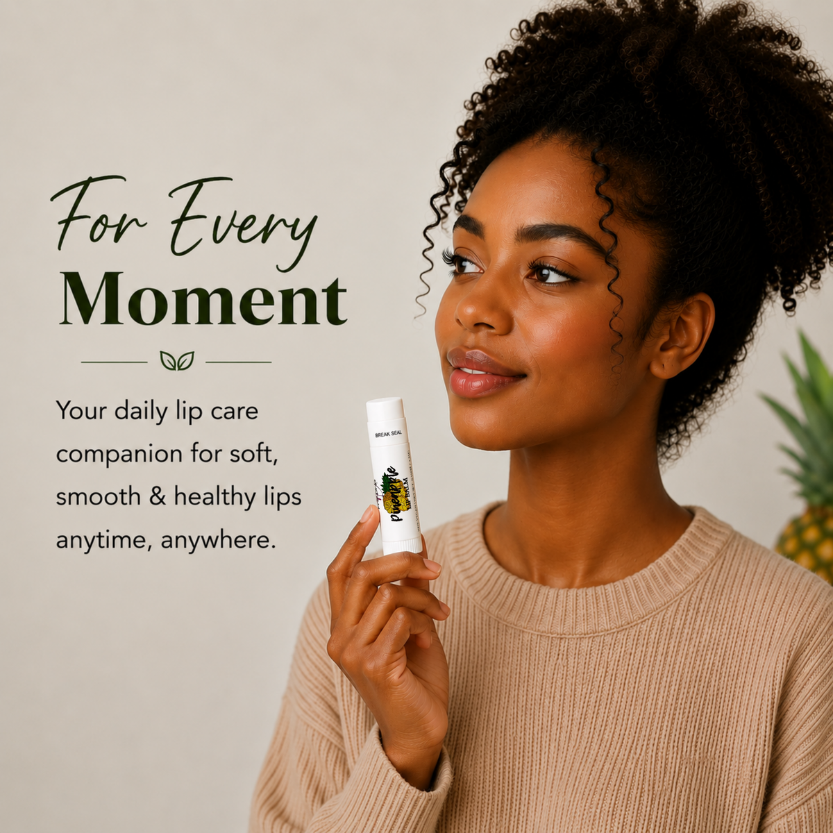 Pineapple Lip Balm – Sweet & Fruity Tropical Moisturizing Lip Balm, Smooth Non-Greasy Lip Care, 0.15 oz