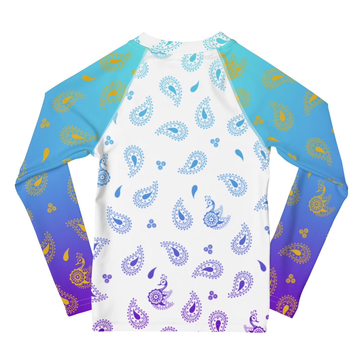 Peacock Henna Kids' Rash Guard – Elegance Meets Sun Protection