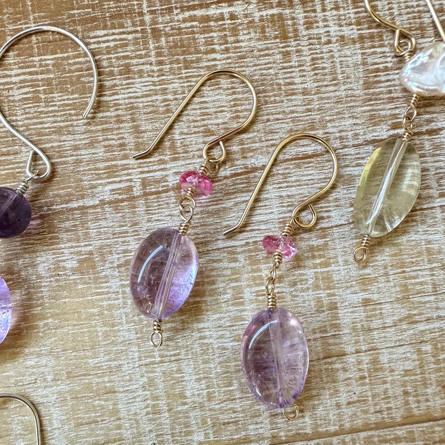 Gemstone Drop Earrings