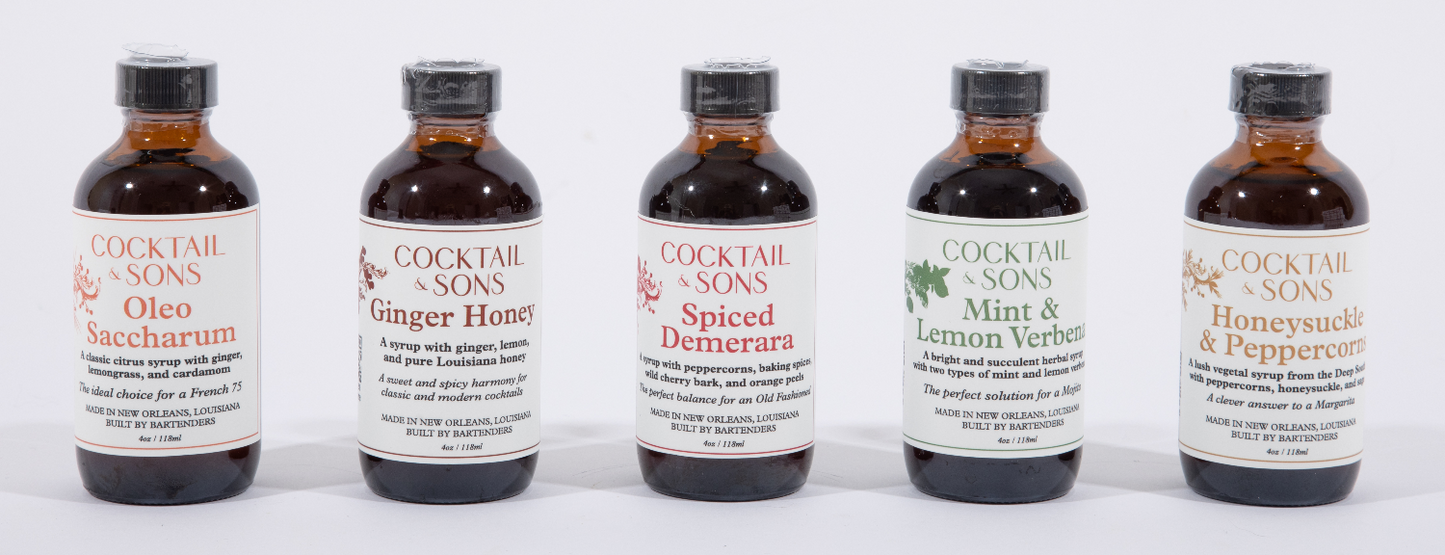 The Home Bar Essentials: 5-Syrup Sample Pack| Cocktail & Sons | All Natural Cocktail Syrups