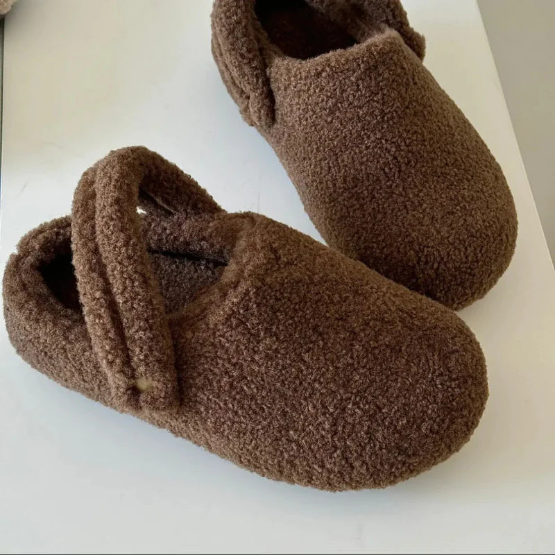 Fleece-lined Fluffy Slippers For Women