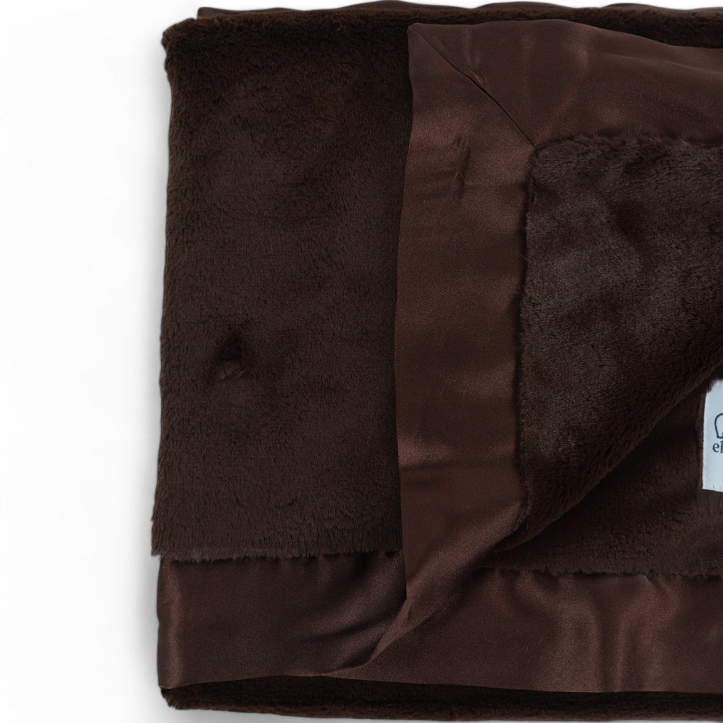 Luxury Baby Blanket with Satin Trim - Chocolate