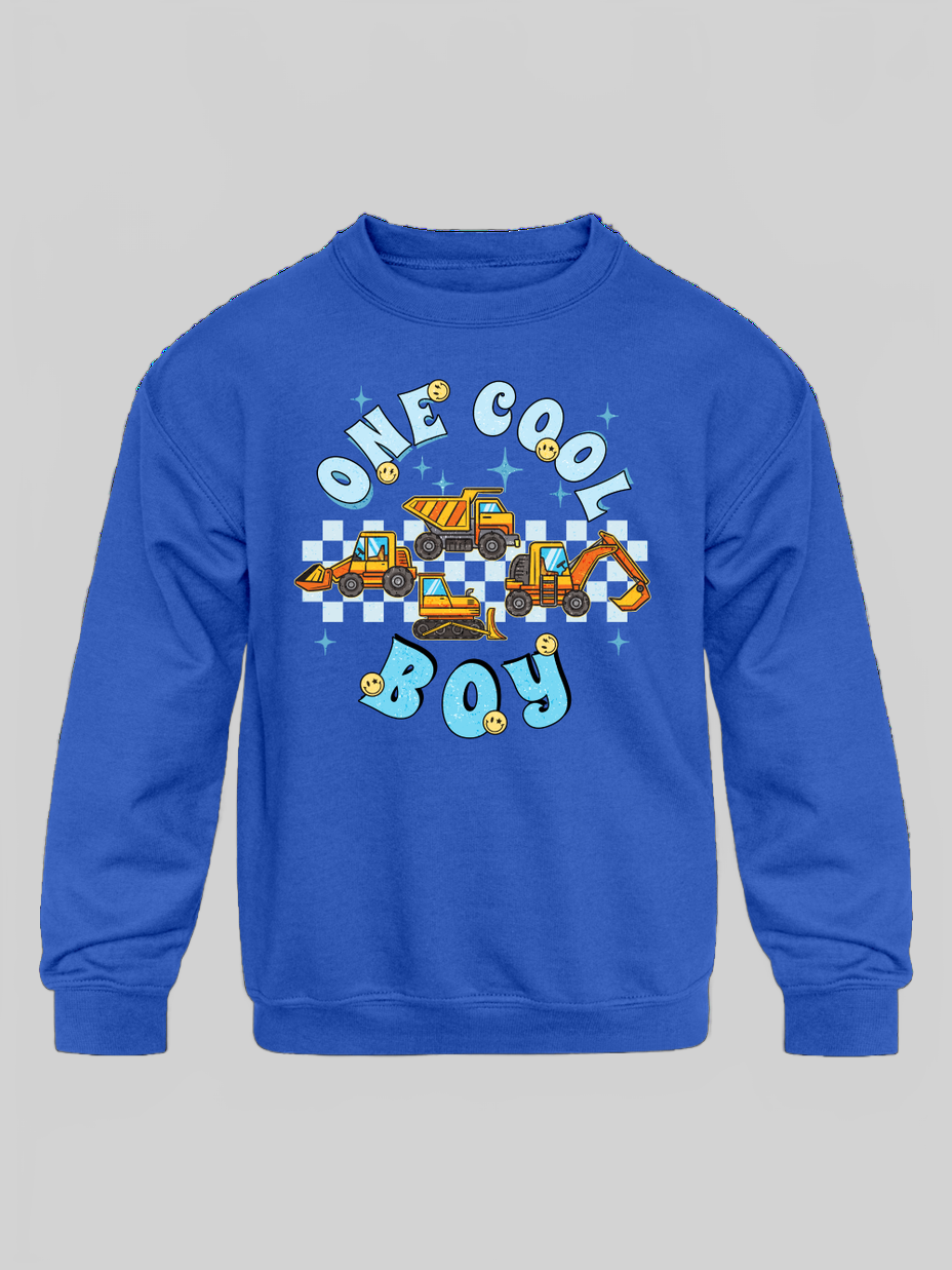 Boys One Cool Boy Long Sleeve Crewneck Sweatshirt