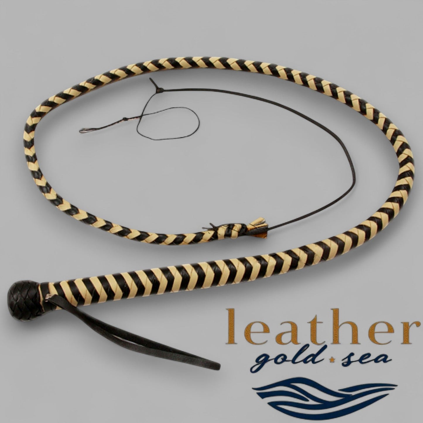 Handmade Leather Bullwhip – 16 Plait, Made in USA