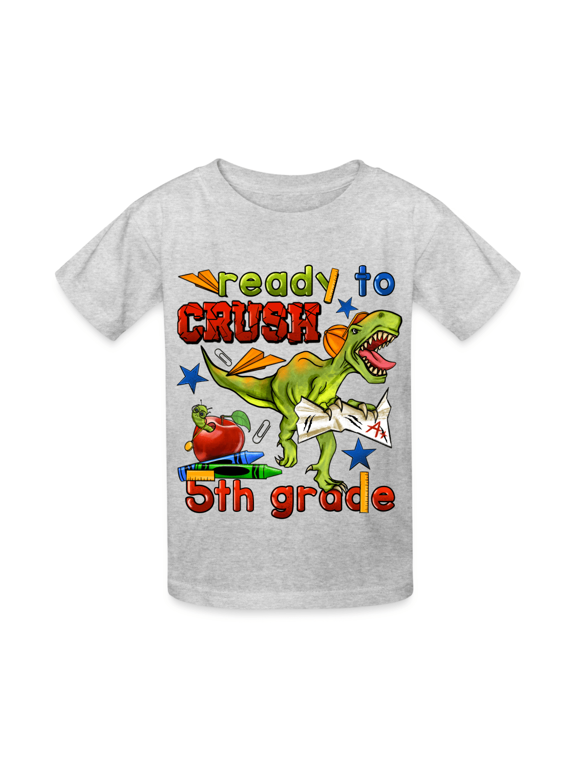 Boys Ready To Crush Fifth Grade Short Sleeve Tee Shirts for Back To School