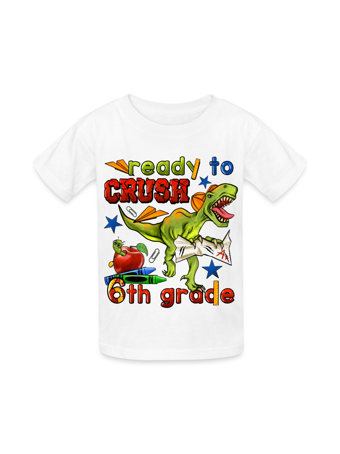 Boys Ready To Crush Six Grade Short Sleeve Tee Shirts for Back To School
