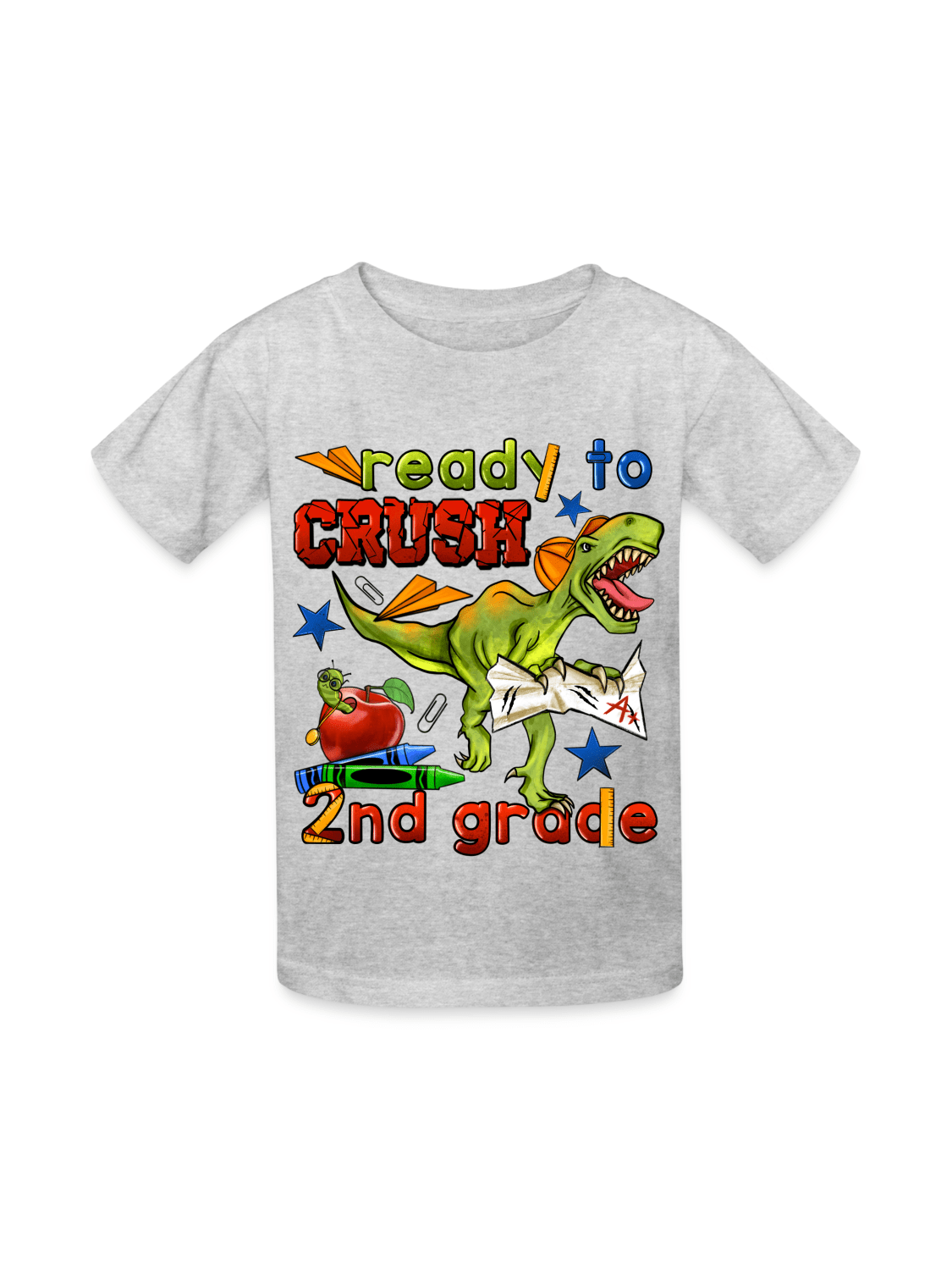 Boys Ready To Crush Second Grade Short Sleeve Tee Shirts for Back To School