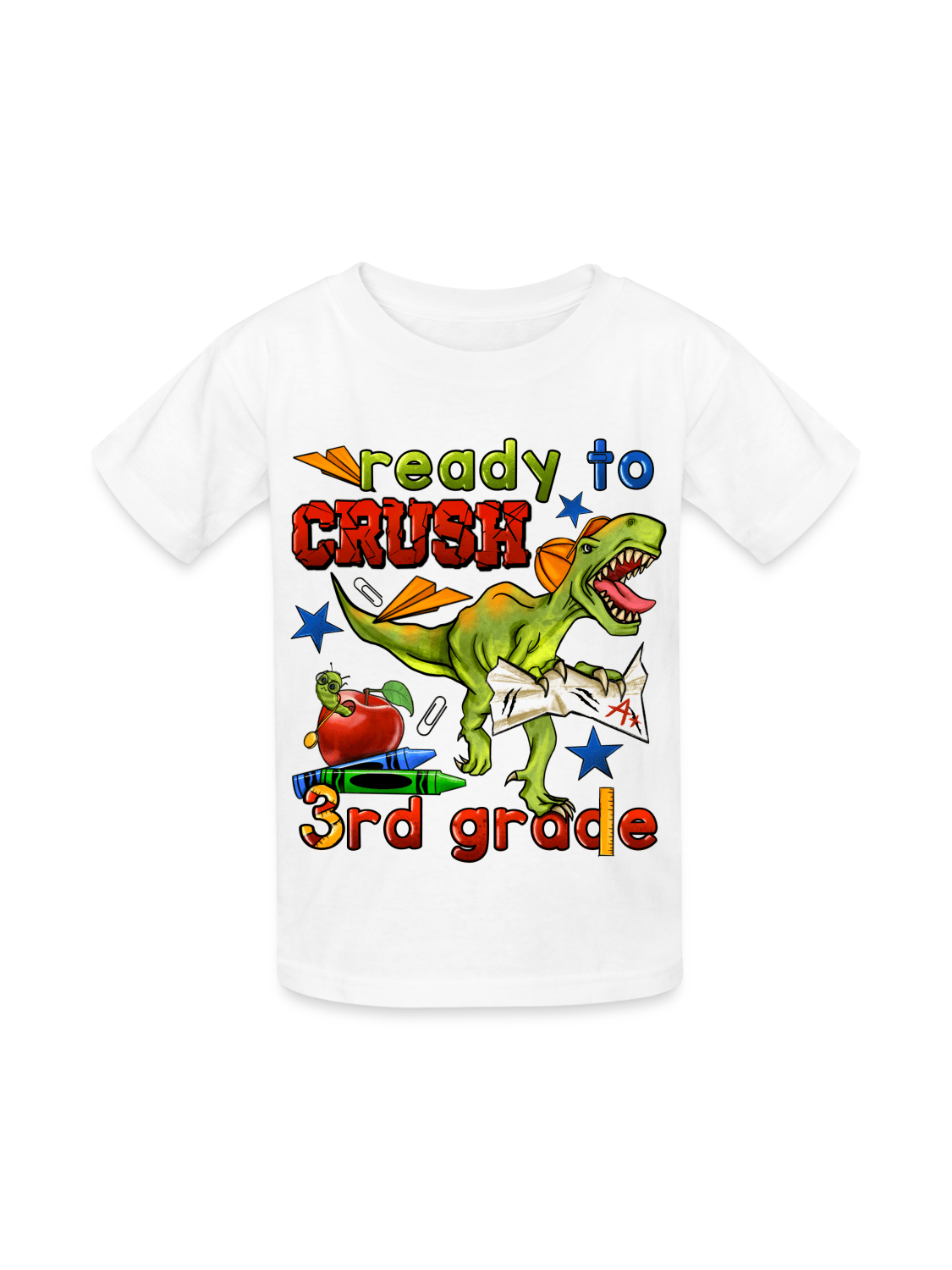 Boys Ready To Crush Third Grade Short Sleeve Tee Shirts for Back To School
