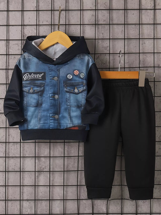 Children's Button Up Hooded Jacket & Pants Set