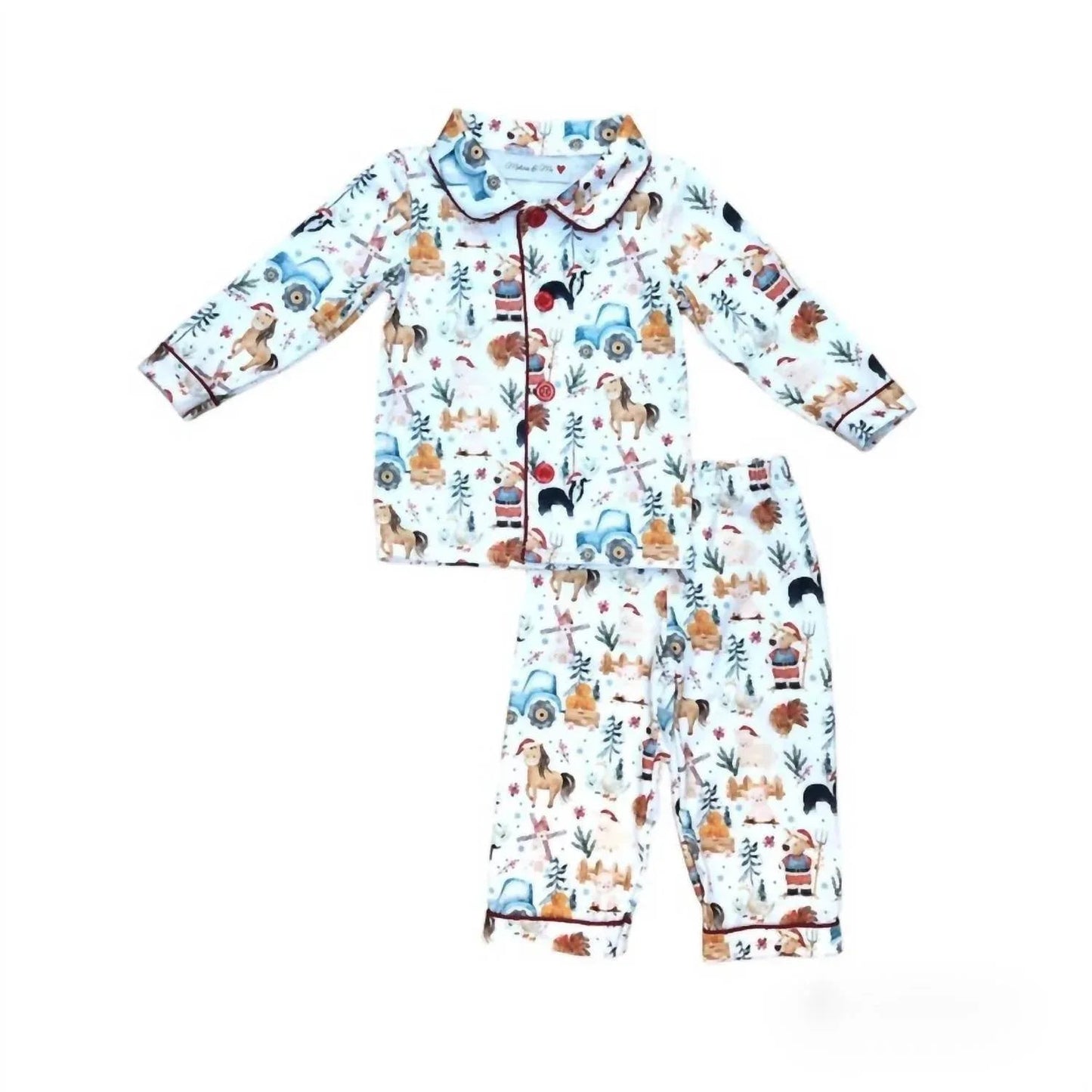 Boys Christmas On The Farm 2 Piece Set