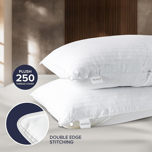 Satin Stripe Pillow – Premium Cotton Fiber Filling for Luxurious Sleep