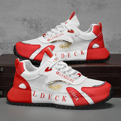 Golden Accent Mesh Sneakers Breathable Light Customizable