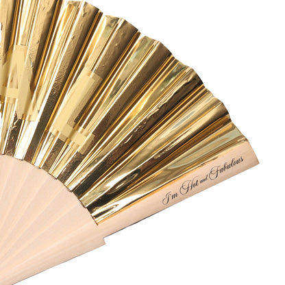 Gold Holographic Feral Hand Fan