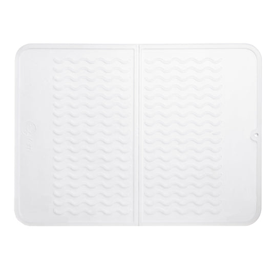 PopYum Silicone Drying Mat (12x16 in, 30x40 cm), Clear-Frosted