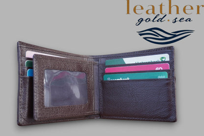 Leather Bifold Wallet for Men – Dark Brown | Alligator Wallet