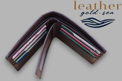 Leather Bifold Wallet for Men – Dark Brown | Alligator Wallet