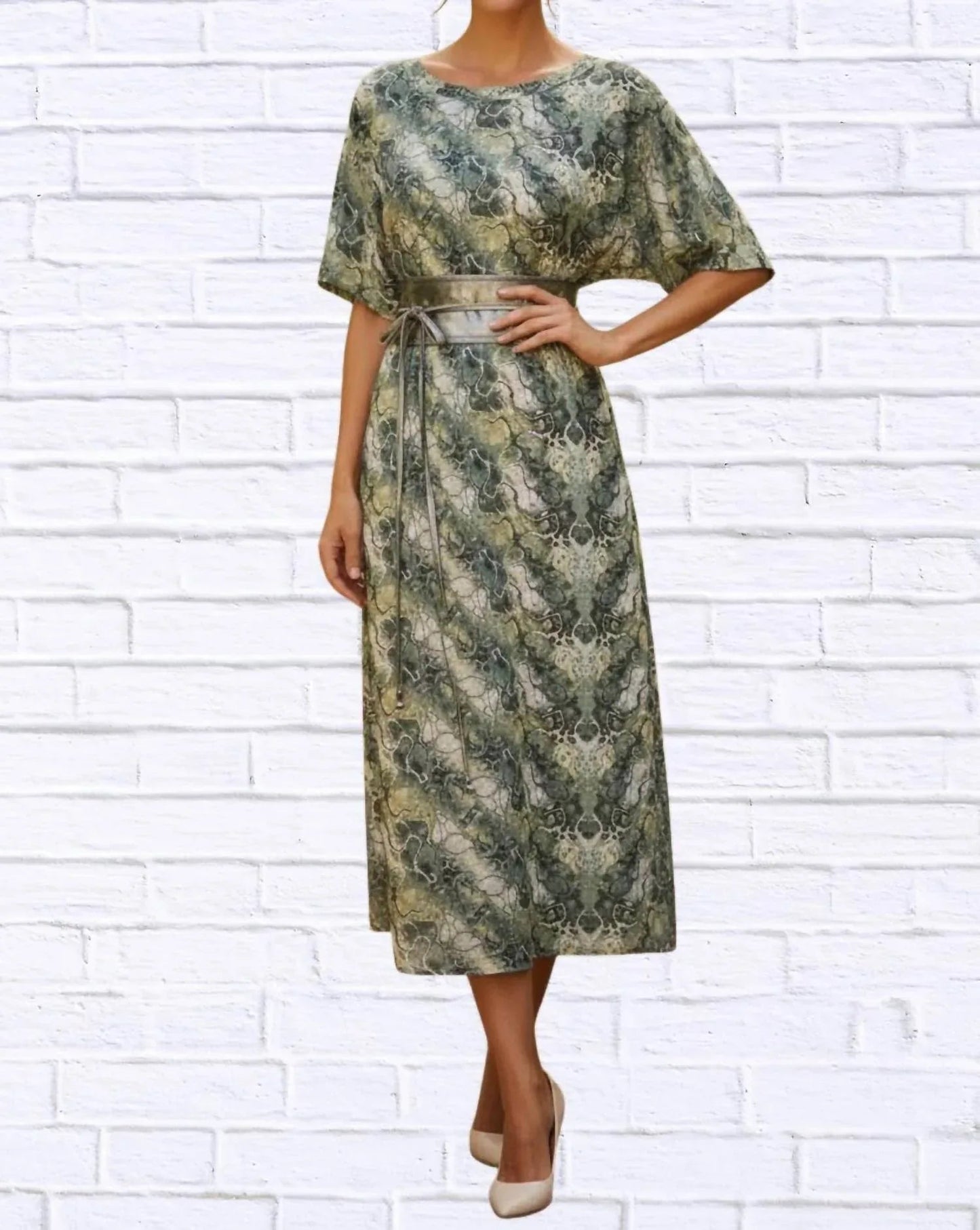 Jenneke Palm Leaf Shift Dress