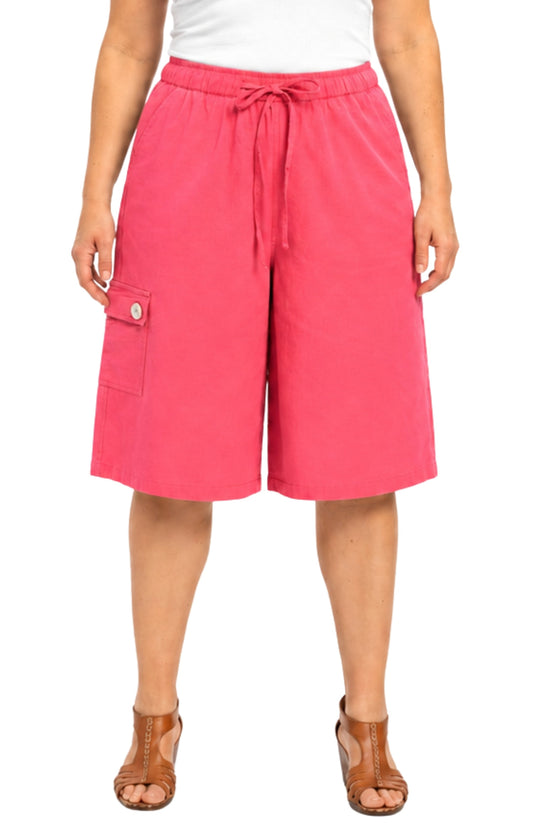 Women's 100% Calcutta Cotton Split Skirt Culottes with Cargo Pockets