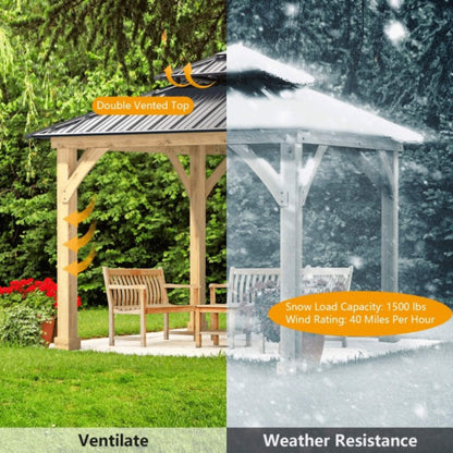 [10X10FT] Premium Outdoor Patio Hardtop Gazebo With Double Steel Roof (SAK01291)