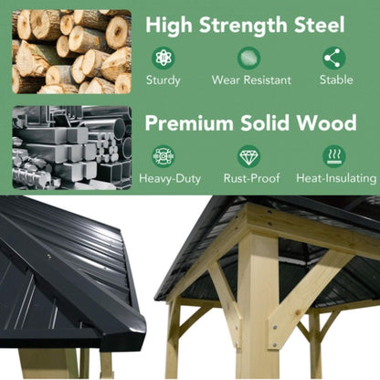 [10X10FT] Premium Outdoor Patio Hardtop Gazebo With Double Steel Roof (SAK01291)