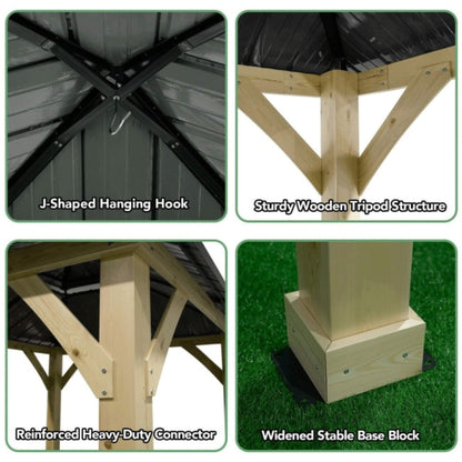 [10X10FT] Premium Outdoor Patio Hardtop Gazebo With Double Steel Roof (SAK01291)