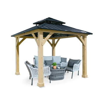 [10X10FT] Premium Outdoor Patio Hardtop Gazebo With Double Steel Roof (SAK01291)