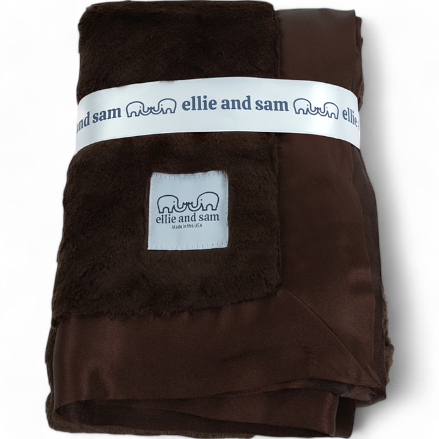 Luxury Baby Blanket with Satin Trim - Chocolate