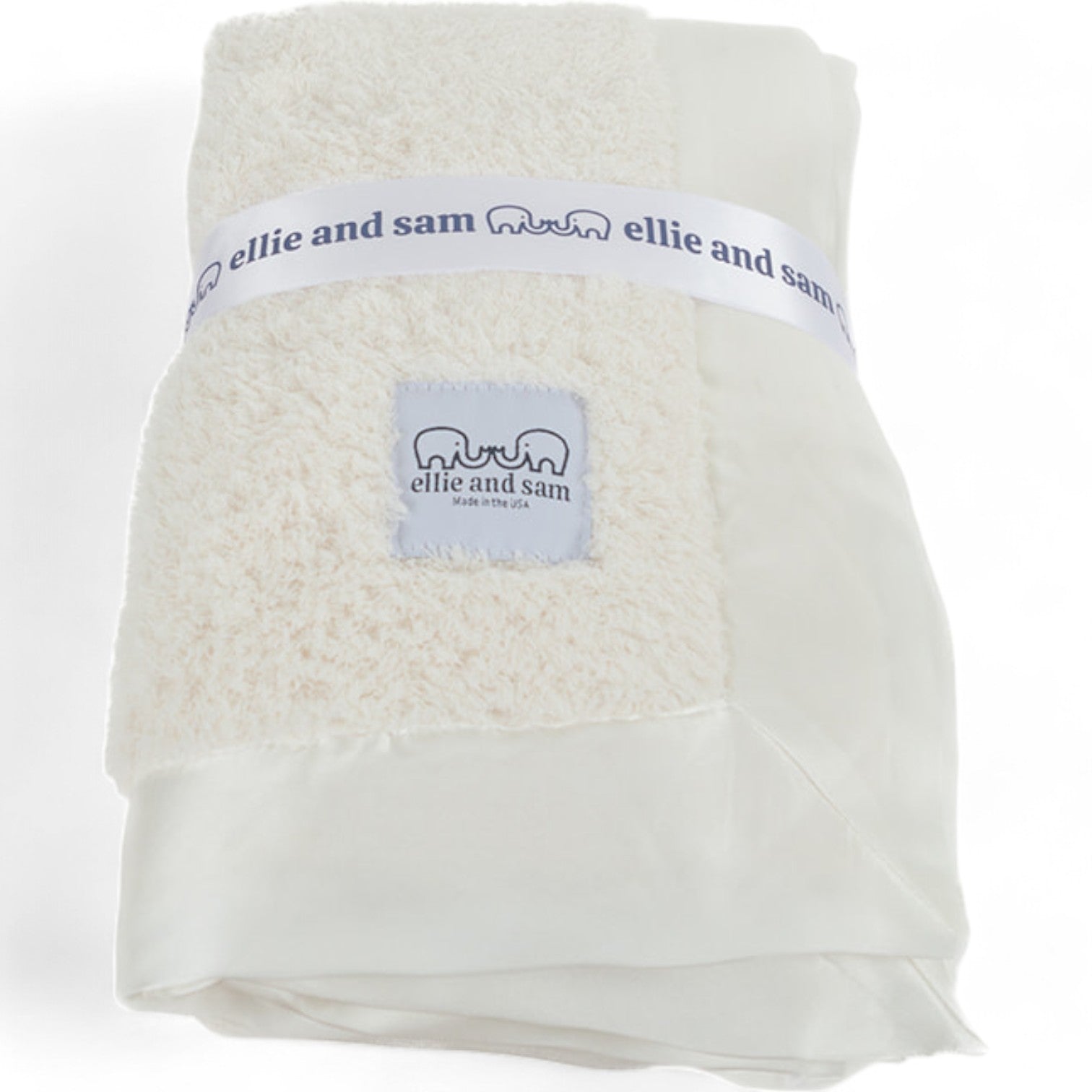 Classic Chenille Baby Blanket with Satin Trim - Ivory