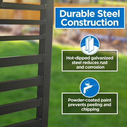 [12-18FT] Heavy-Duty Barcelona-Style Powder-Coated Steel Galvanized Dual Swing Driveway Gate (SAK25978)