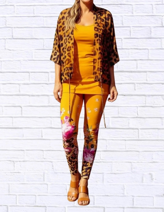 Daniela Sienna Print Stretch Knit Leggings