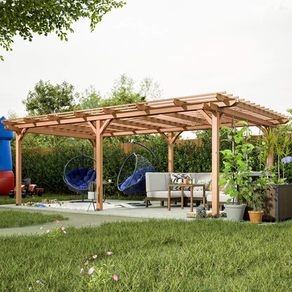 [12X16FT] Alora Extra-Large Outdoor Wooden Waterproof Grape Gazebo (SAK76476)