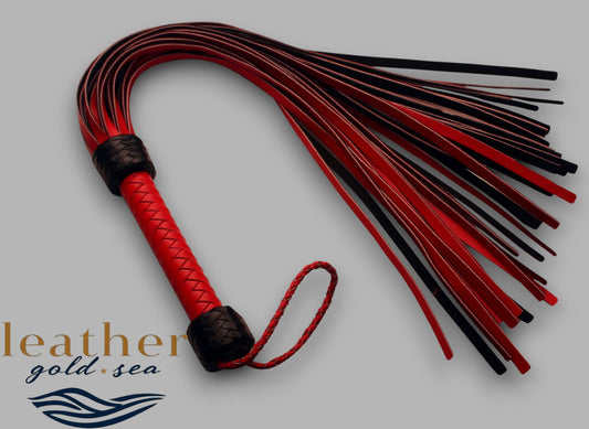 Handmade Black Leather Flogger – Genuine Leather | Made in USA