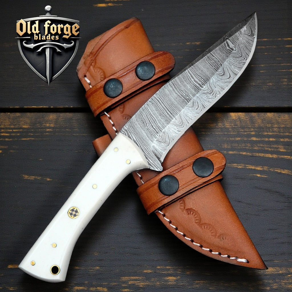 Domestic Knife – Custom Handmade Damascus Deer Knife with Micarta Handle