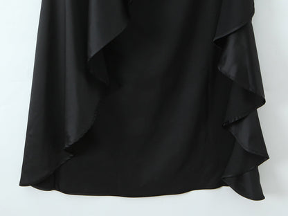 Women Clothing Fashionable Western Irregular Asymmetric Sexy Split Dress