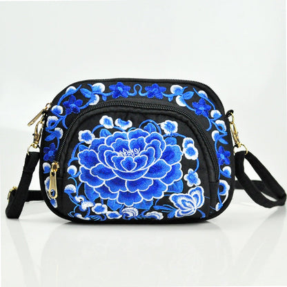 Vibrant Floral Embroidered Crossbody Bag for Women