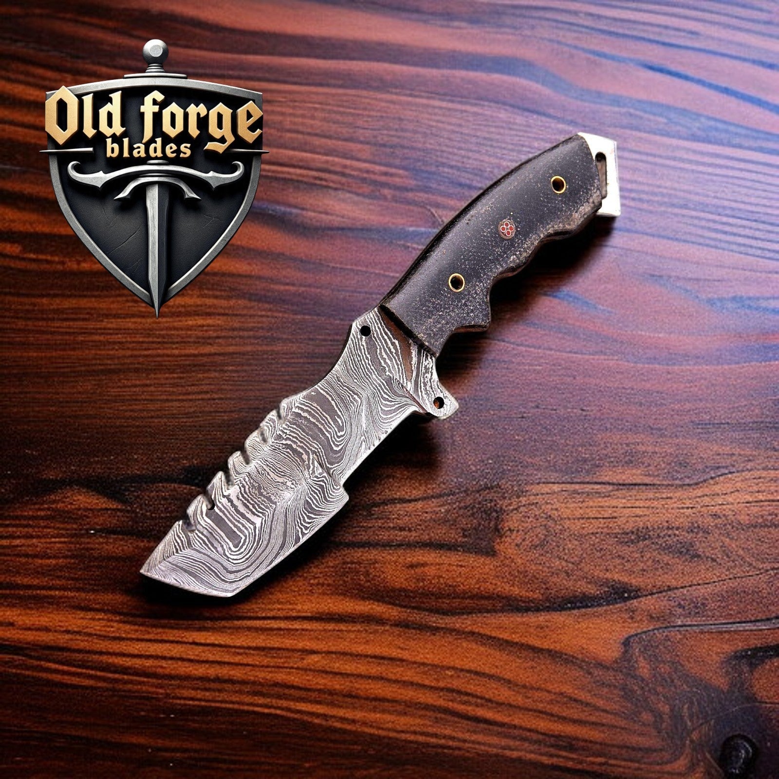 Handmade Damascus Tanto Hunting Knife | Micarta Handle