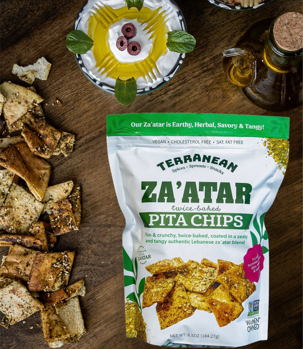 24 Pack Pita Chip Variety (8 Za'atar Pita Chips, 8 Spicy Za'atar Pita Chips, 8 Sea Salt Pita Chips)