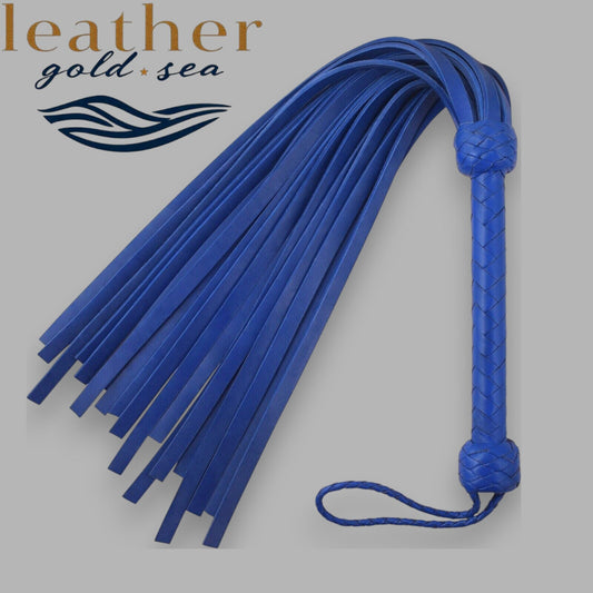 Handmade Royal Blue Flogger Whip – Made in USA