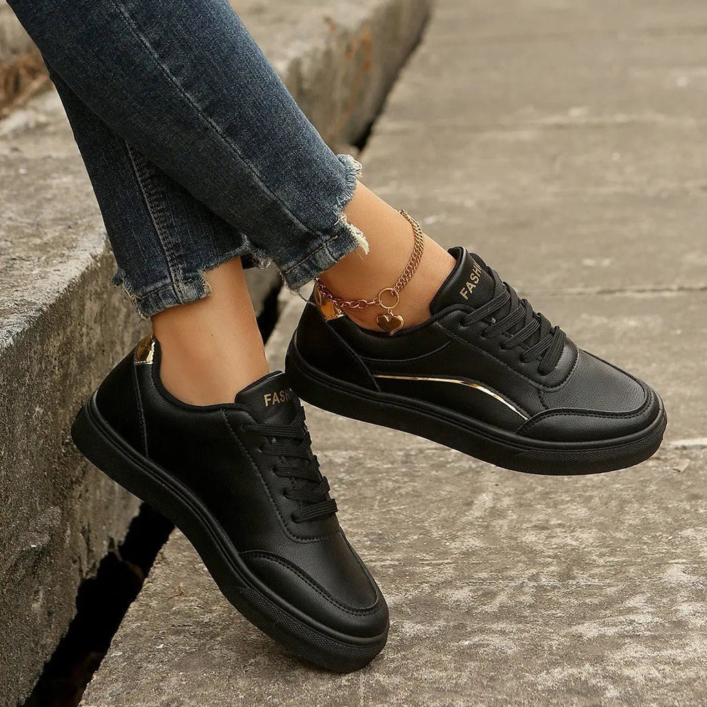 Fashionable Slip-on White Flats with Thick Sole for Women