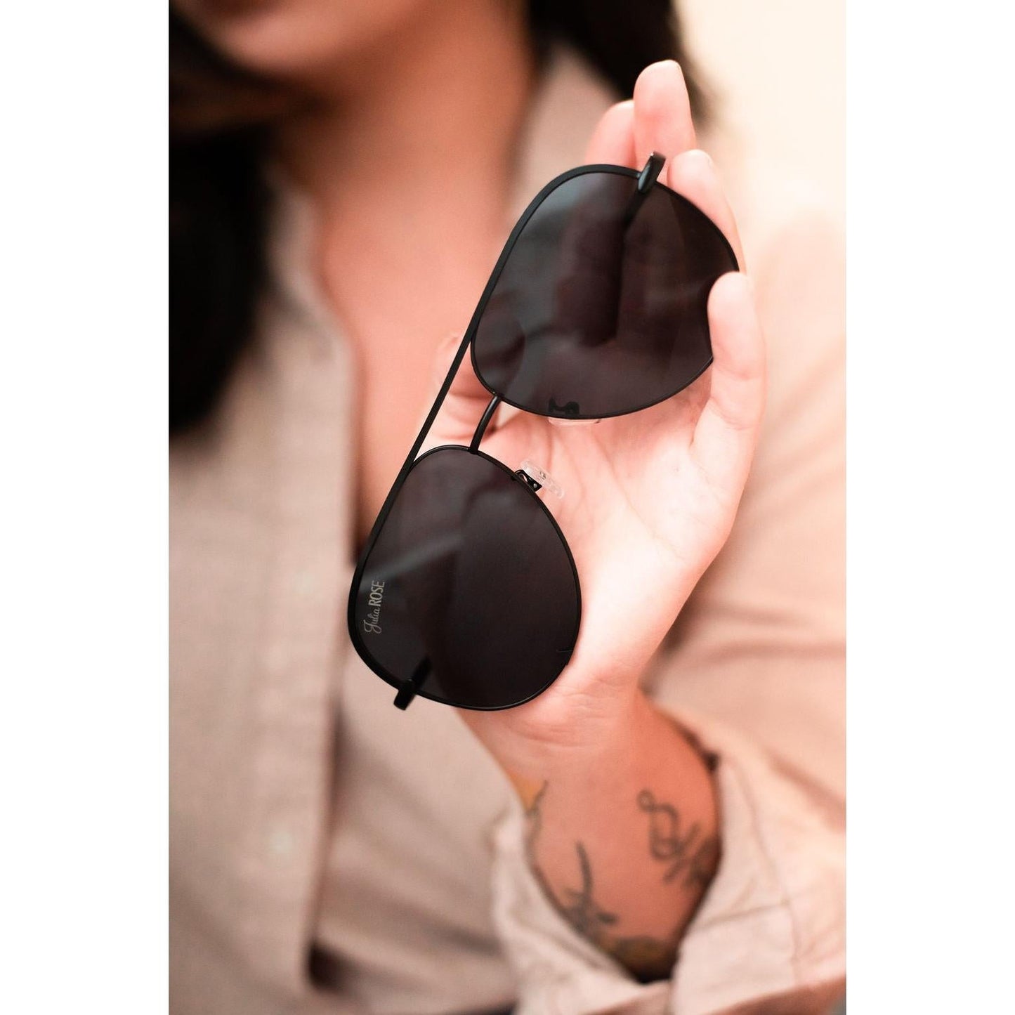 Black/Black - High Quality Unisex Aviator Sunglasses