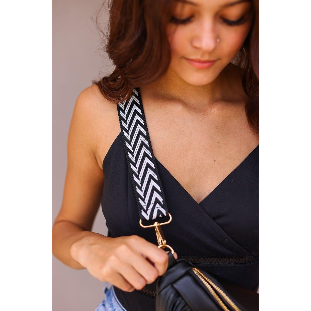 Valentina - Black Removable Fringe Crossbody Sling Bag