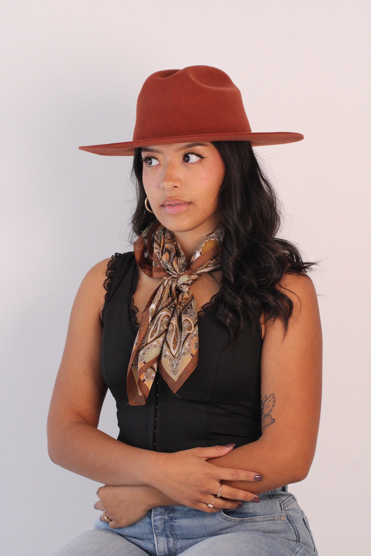 Dakota Cattleman Flat Brim Hat - Brick