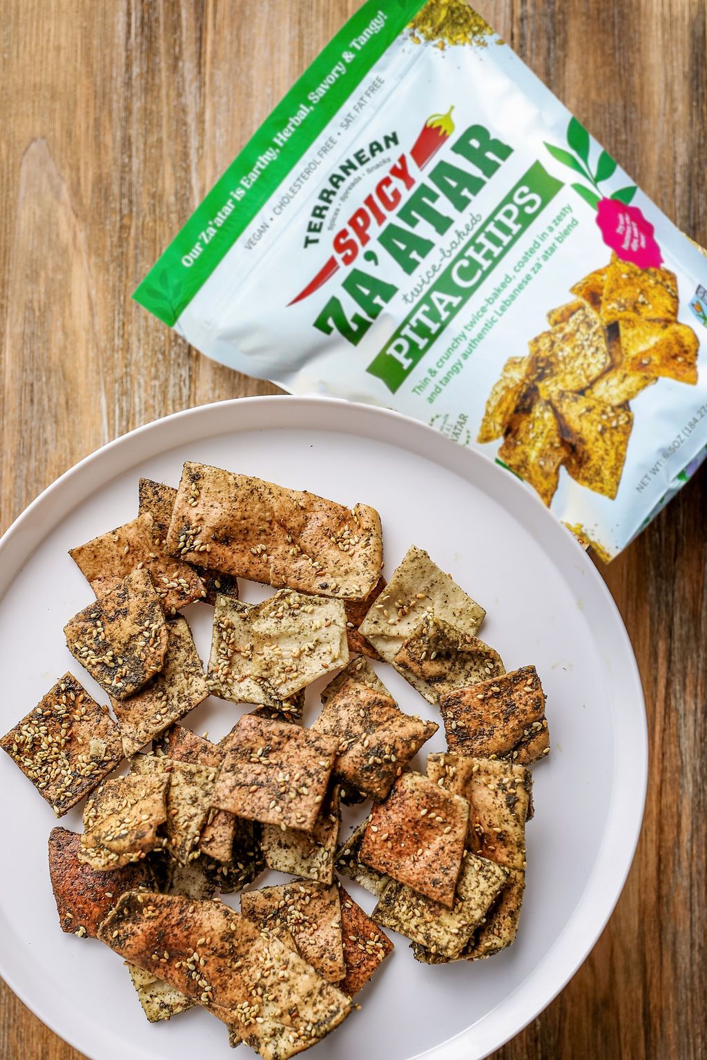 24 Pack Pita Chip Variety (8 Za'atar Pita Chips, 8 Spicy Za'atar Pita Chips, 8 Sea Salt Pita Chips)