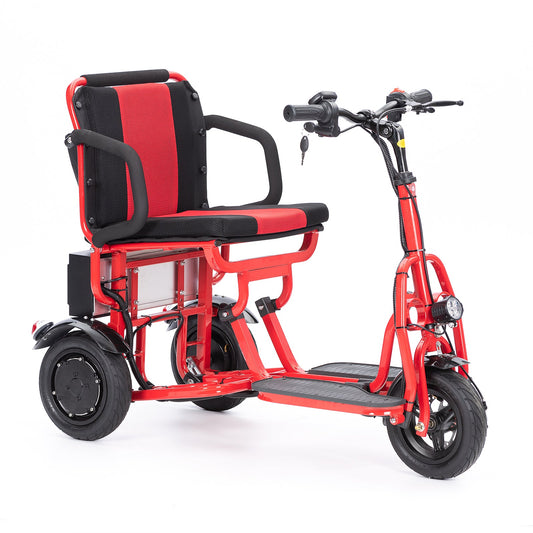 COUGAR (Red) Ultra Lightweight Folding Scooter For Adults 3 Wheeler - Portable