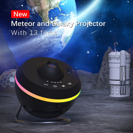 Planetarium Projector Pro for Bedroom, 13 in 1 Star Projector Galaxy Light, Ceiling Night Light Milky Way Mood Lighting with Timer, LED Space Galaxy Lamp Bedroom Room Decor for Adults Kids - BLACK
